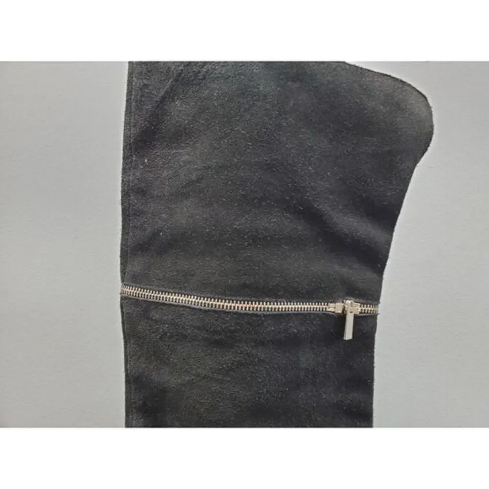 Black Rooster‎ Knee-High Boots Womens Size 10M Black Suede Leather Around Zipper